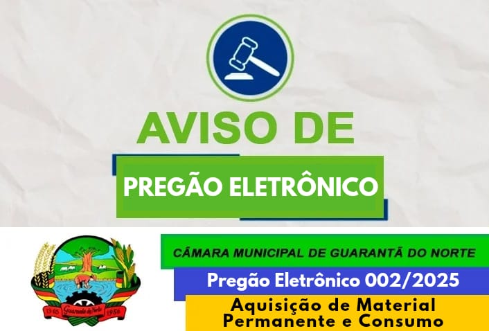 Aviso de Licitação - Pregão Eletrônico nº 002-2025