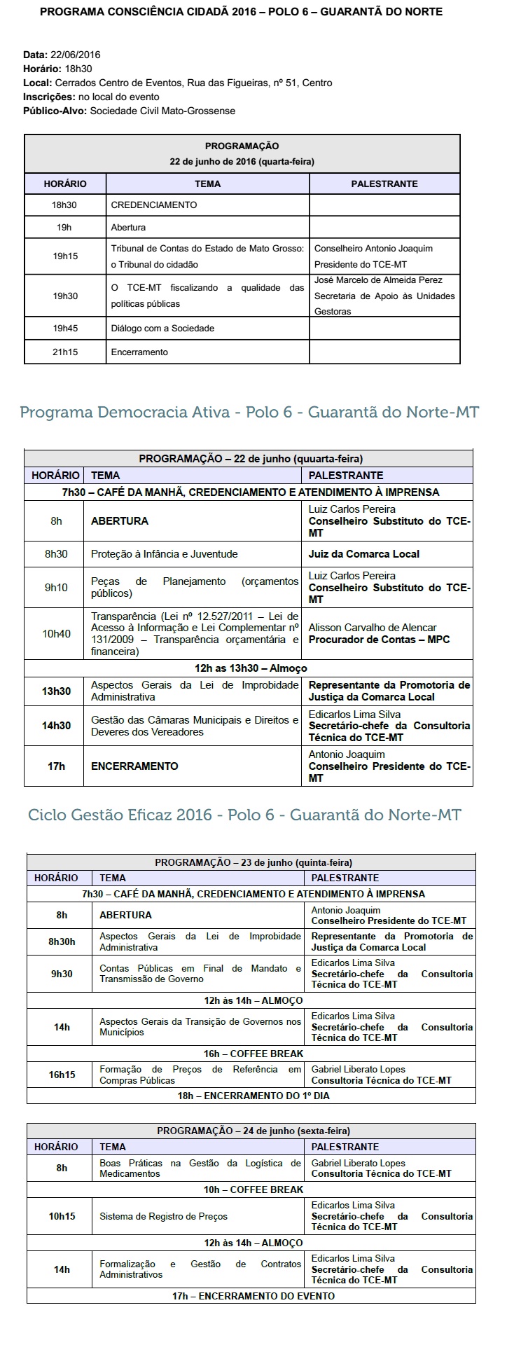 Programação Gestão Eficaz