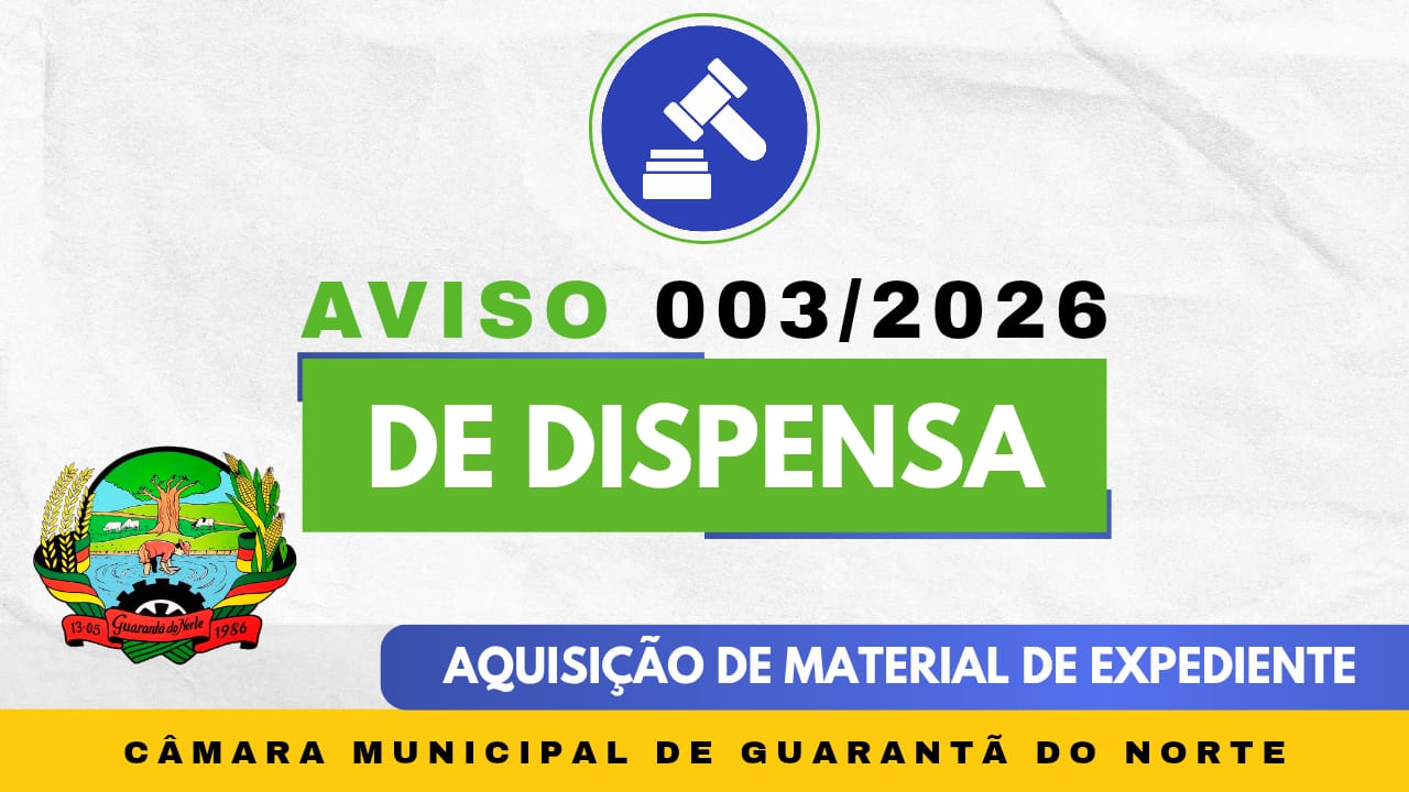 Aviso de Dispensa de Licitação nº 003-2026