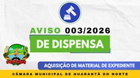 Aviso de Dispensa de Licitação nº 003-2026
