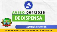 Aviso de Dispensa de Licitação nº 004-2026