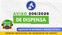 Aviso de Dispensa de Licitação nº 006-2026