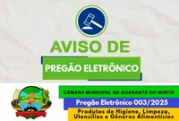 Aviso de Licitação - Pregão Eletrônico nº 003-2025